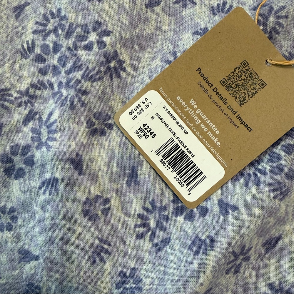 Patagonia Light Blue Floral Button-Front Tank Top - Picture 5 of 7